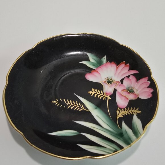 Maruki China - Vintage Teacup & Saucer Set, Hand-Painted Pink Orchids - Picture 6 of 7